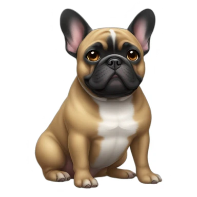 fat black french bulldog sticker