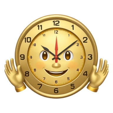 A clock smiling and handsome and playful too sticker