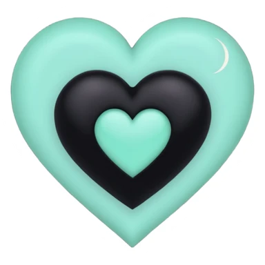 pastel goth heart with mint green moon sticker