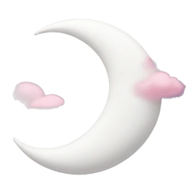White Crescent moon and pink clouds sticker