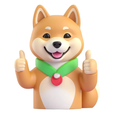 shiba inu showing thumbs up sticker