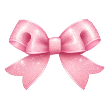 light pink ribbon bow sparkling sticker