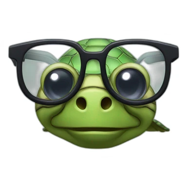 scientific turtle with glasses sticker