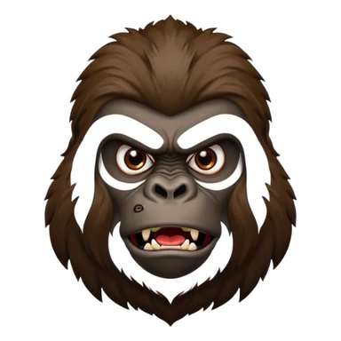 A gorilla angry face with realstick symbol sticker