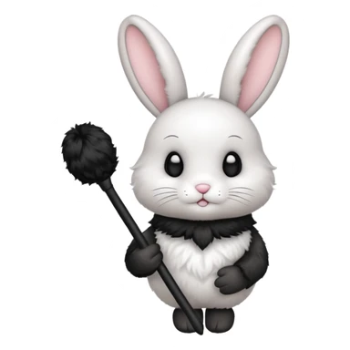 Bunny with black wand sticker