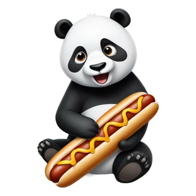 Panda eating hotdogs  sticker