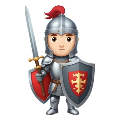Brave knight on a quest with shield and sword sticker