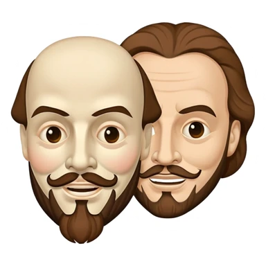 Shakespeare with theatrical comedy and tragedy masks sticker