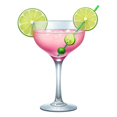 pink cocktail in a mini glass sticker