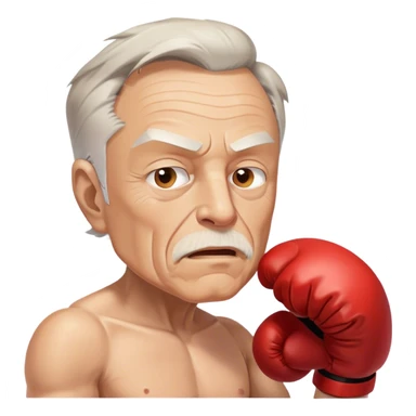 Old man boxing Elon Musk sticker