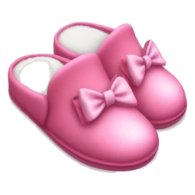Aesthetic pink slippers with a bow  sticker