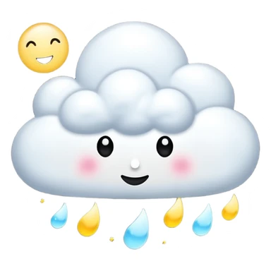 Luna entera minimalista amarillenta y blanca con nubes blancas oscuras brillantes sticker