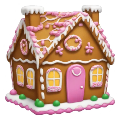 Gingerbread house with a pink bow  sticker