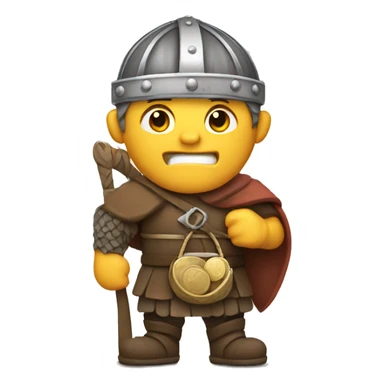 Viking holding a bag of coins  sticker