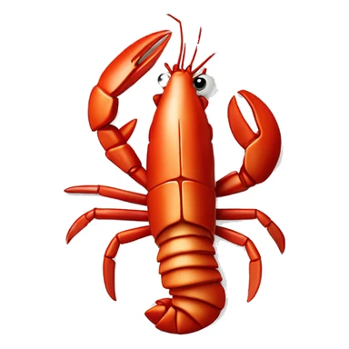 cooked red lobster served on a plate, with a focus on its claws and tail, vibrant and appetizing.” sticker