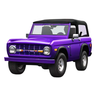 4 door purple Ford Bronco black top sticker