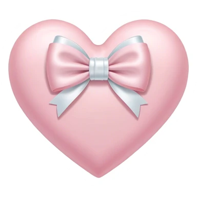 Pastel pink heart with white bow sticker