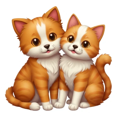 friendly cat and dog together sticker