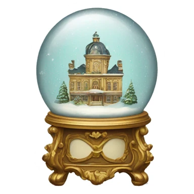 vintage rococo snow globe sticker