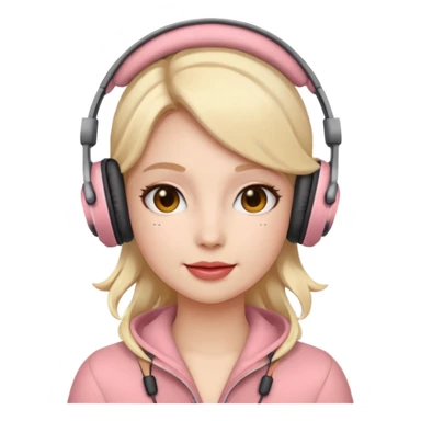 coquette emoji headphones sticker