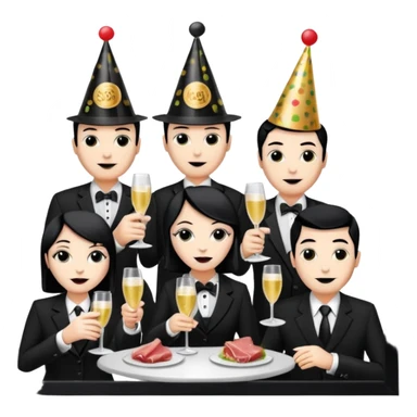goth corporate executives enjoying champagne Party at SPAM meat cafe paris LANDSCAPE  sticker