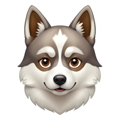White and with brown mixed in husky dog with pointy ears sticker