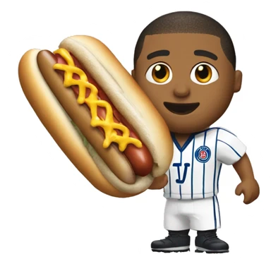 mbappé qui mange un hotdog sticker