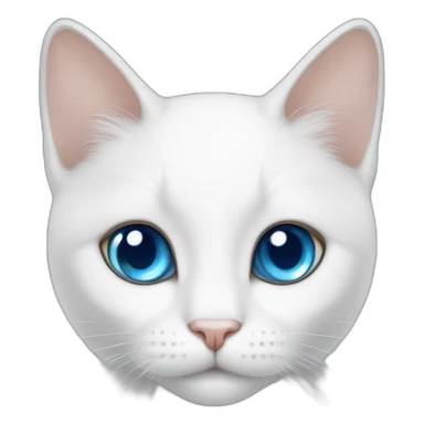 White cat with blue eyes and lop eared sticker