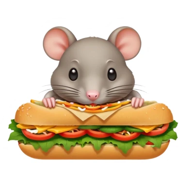 Rat with a banmi sandwiches sticker