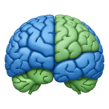 The brain has blue hemispheres and green hemispheres. sticker