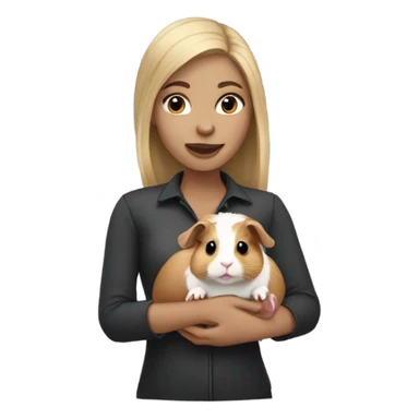 dark Blonde Woman holding a guineapig sticker