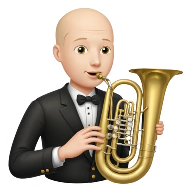 Tuba, von gltzköpfigen Mann gespielt sticker