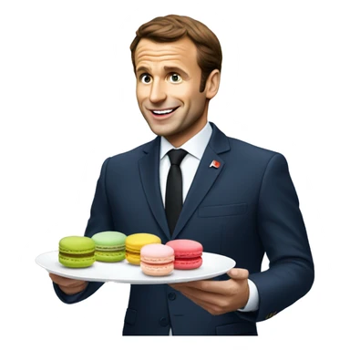 Macron qui mange un macaron sticker