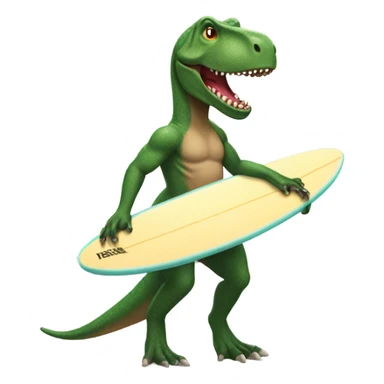 Trex wearing tutu surfboard sticker