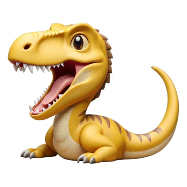 Cinematic Cute Yawning jurassic park Velociraptor Portrait Emoji, Head tilted slightly with a dramatic, wide-open yawn, showcasing a lean, powerful body with a relaxed snout and sleepy, half-closed eyes that hint at both ferocity and fatigue, Simplified yet irresistibly cute features, highly detailed, glowing with a soft, cozy prehistoric glow, high shine, relaxed yet expressive, stylized with a hint of whimsical ancient ease, soft glowing outline, capturing the essence of a drowsy yet endearing jurassic park Velociraptor that appears ready to stretch and yawn its way out of the screen! sticker