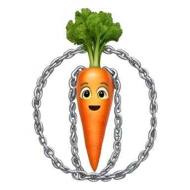 carrot with chains sticker