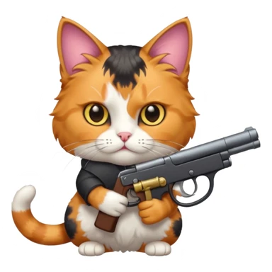 Cat with a gun sticker