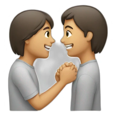 2 people greeting each other sticker