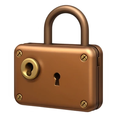 Lock with a key brown sticker