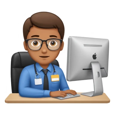 The man working at the computer store sticker