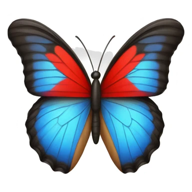 Blue and red butterfly sticker