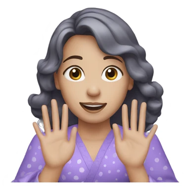 A girl with lavender kurti white spots clapping sticker