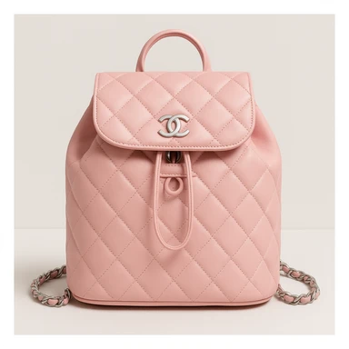 Chanel Urban Backpack, pastel pink, quilted pattern, CC logo, trendy and youthful, clean background sticker