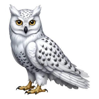 Realistic wild natural elegant pretty beautiful handsome snowy owl-arctic-fox-snow-leopard-gryphon-griffin-fusion-hybrid-animal-creature, full body, hyper-realism sticker