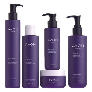 AVON skincare set with facial cleanser, toner, and moisturizer bottles sticker