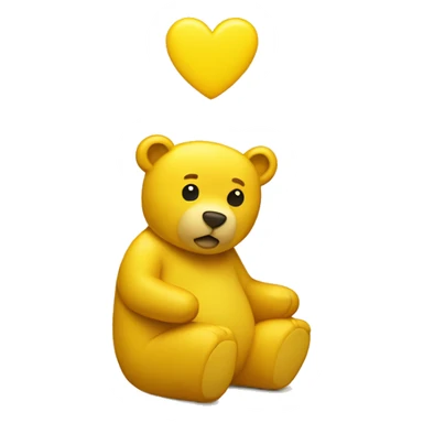 Yellow heart with bear seat down sticker