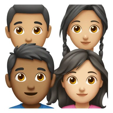 team of 3 asian friends (2 boys and 1 girl) sticker