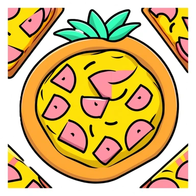 hawaiian pizza with pineapple and ham sticker