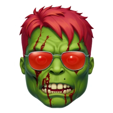 Zombie hulk with red hair and sun glasses sticker