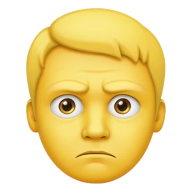 Disappointed yellow face  sticker